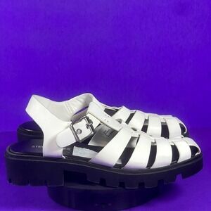 Steve Madden Girls White Dory Fisherman Sandals Shoe Size 2-NEW